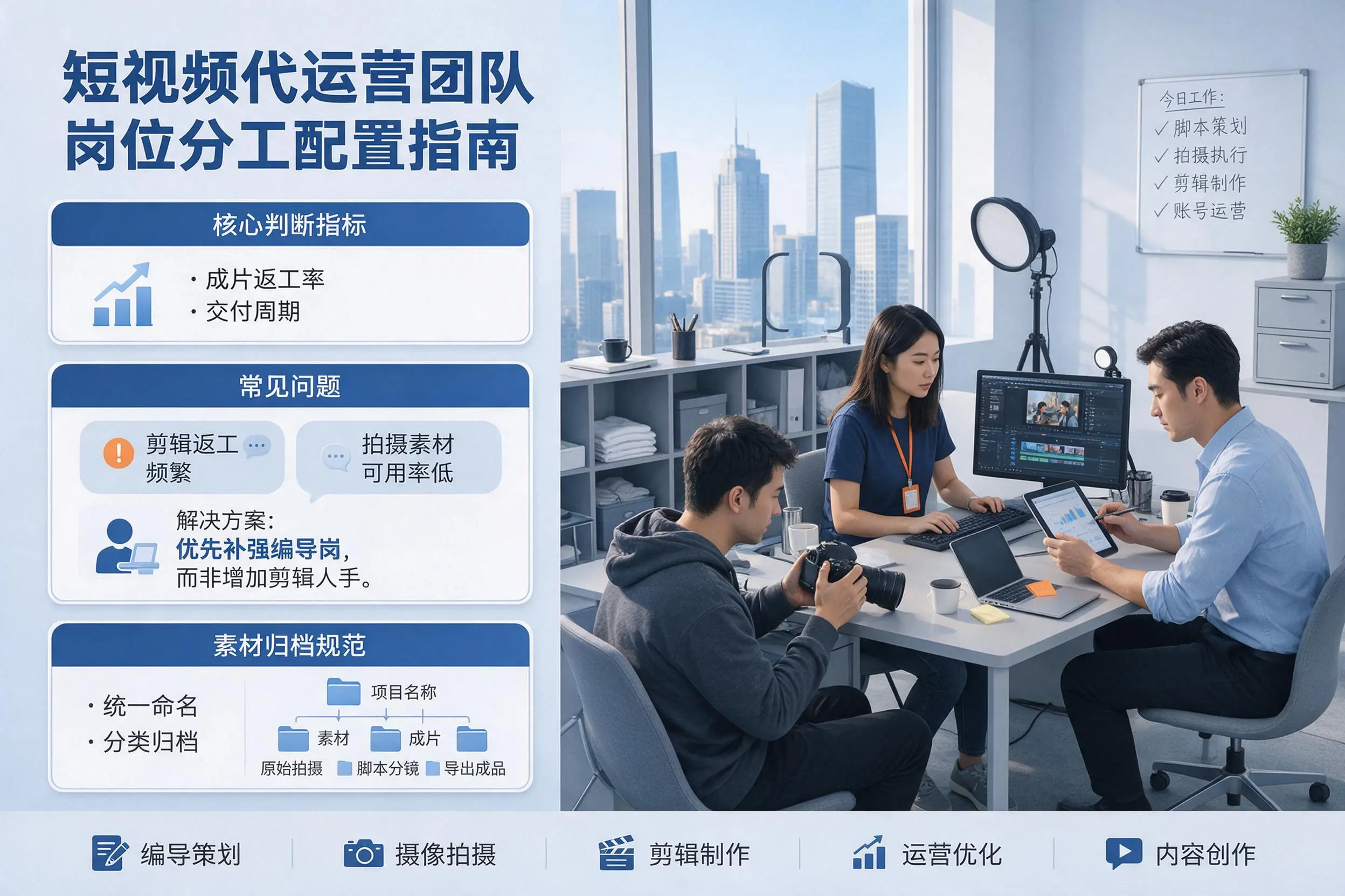 短视频代运营团队如何配置？信阳企业岗位分工科普说明