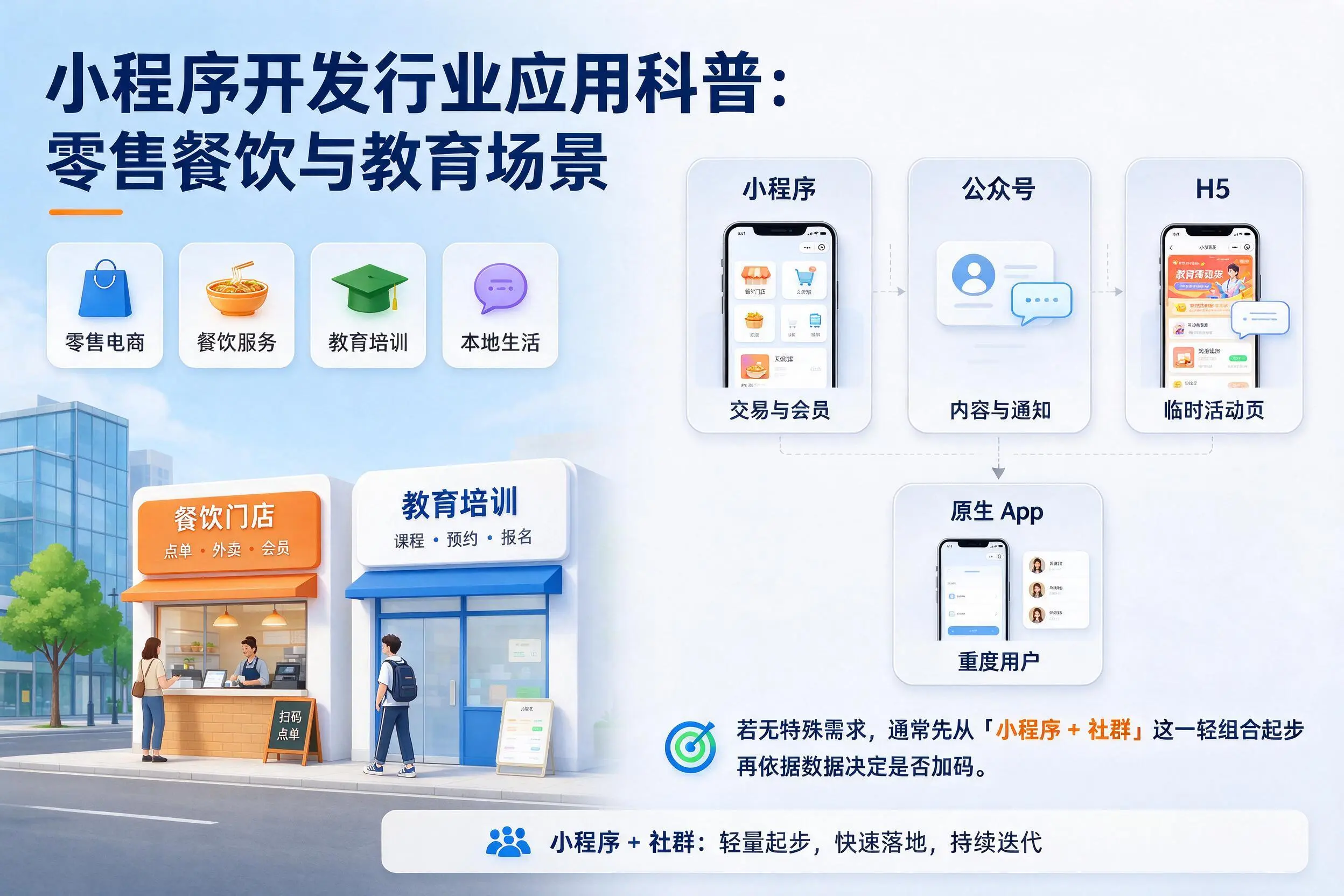 信阳小程序开发行业应用科普：零售餐饮与教育场景