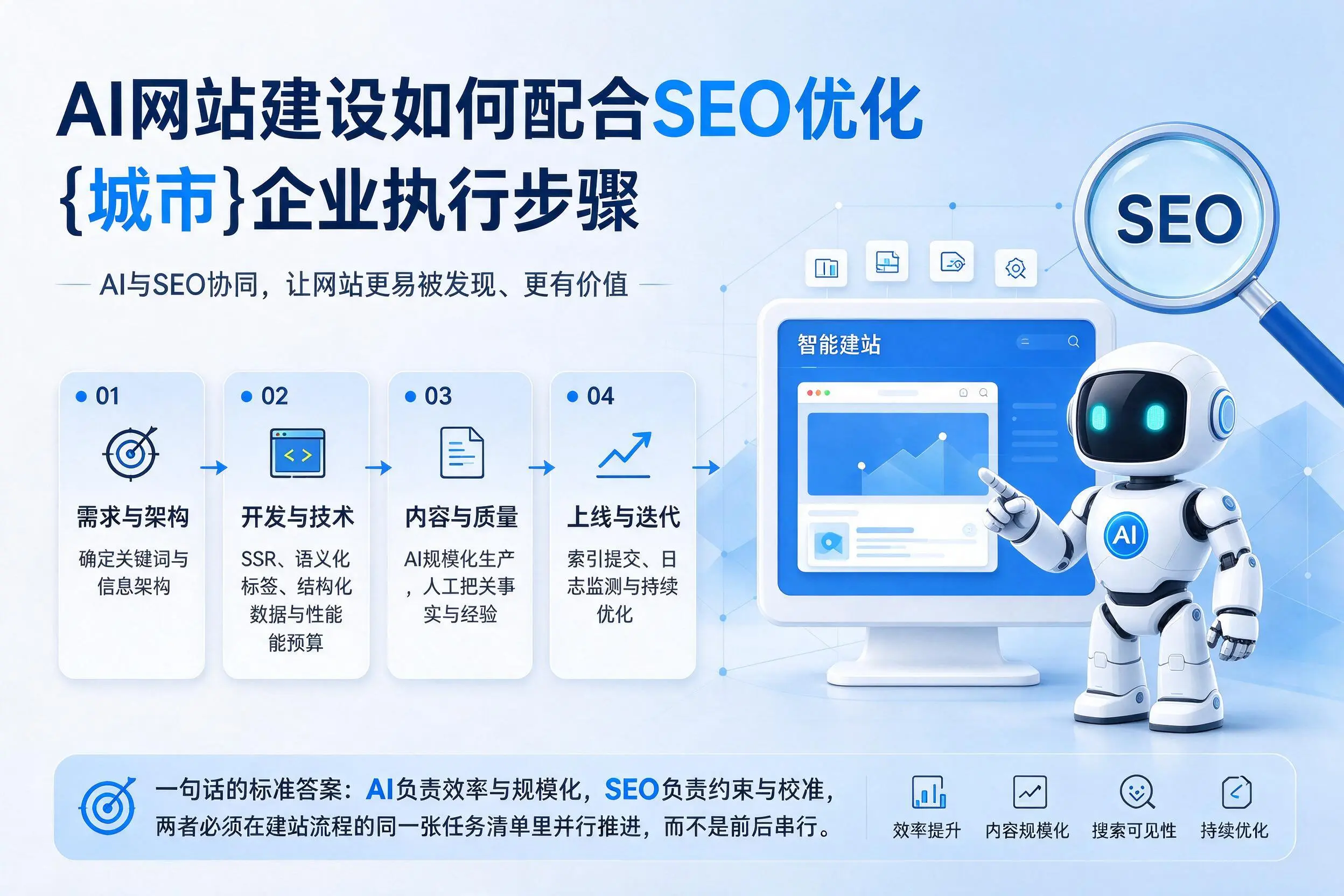AI网站建设如何配合SEO优化,信阳企业执行步骤