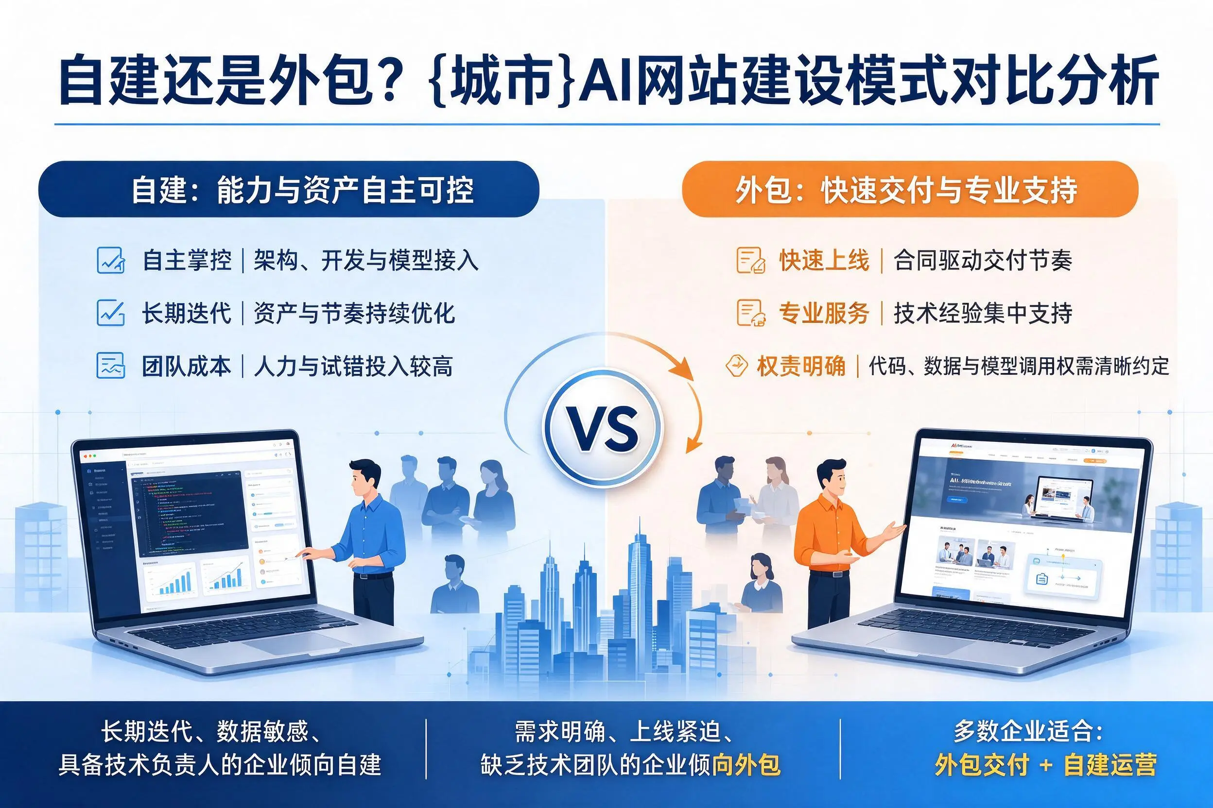 自建还是外包?信阳AI网站建设模式对比分析